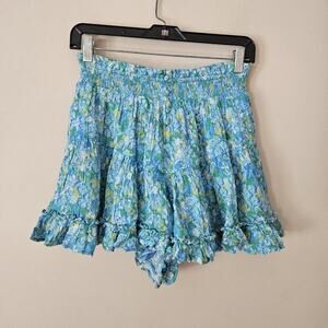 American Eagle Tiered Shorts Size Small Floral Blue Green Boho New Tags